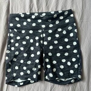 Outdoor Voices Black and White Polka Dot Biker Shorts